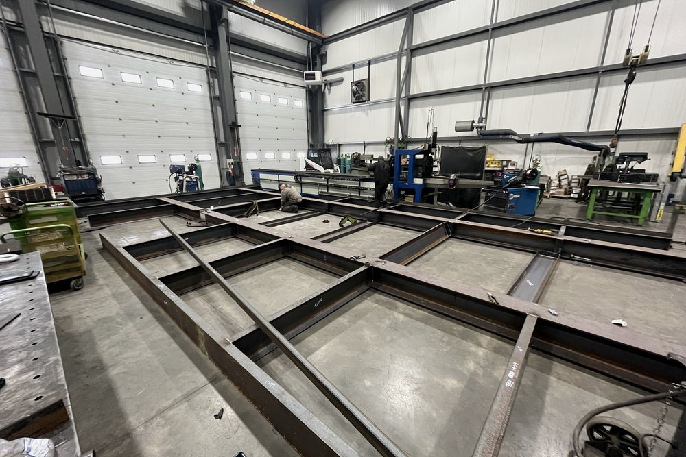 Large structural steel frame